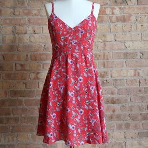 Anthropologie by Larke Red Floral Isobel Swing Dress ✨